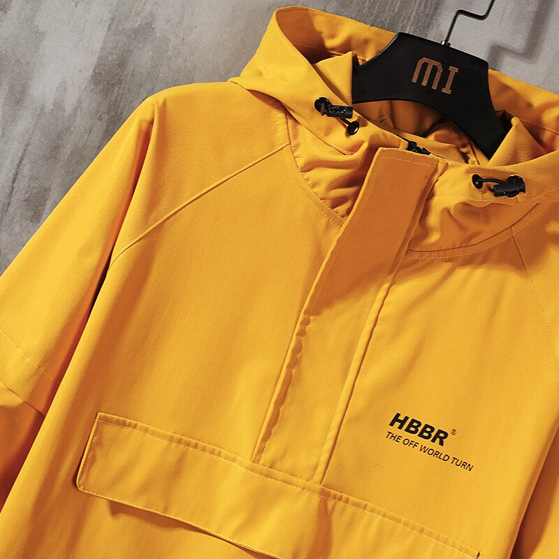 2023 Men Streetwear Jackets and Coats Hip Hop Harajuku Men'S Windbreaker Overcoat Mens Clothing