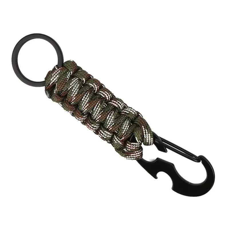 Outdoor Umbrella Rope Corkscrew Car Keychain Climb Keychain Tactical Survival Tool Carabiner Hook Cord Backpack Buckle