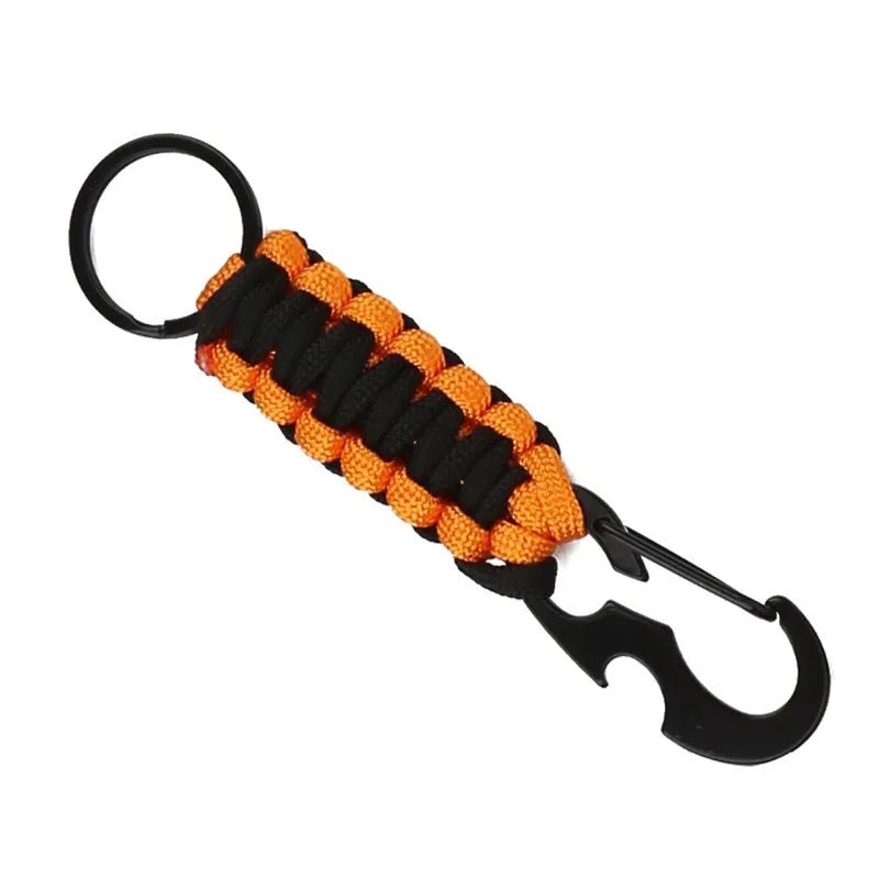 Outdoor Umbrella Rope Corkscrew Car Keychain Climb Keychain Tactical Survival Tool Carabiner Hook Cord Backpack Buckle