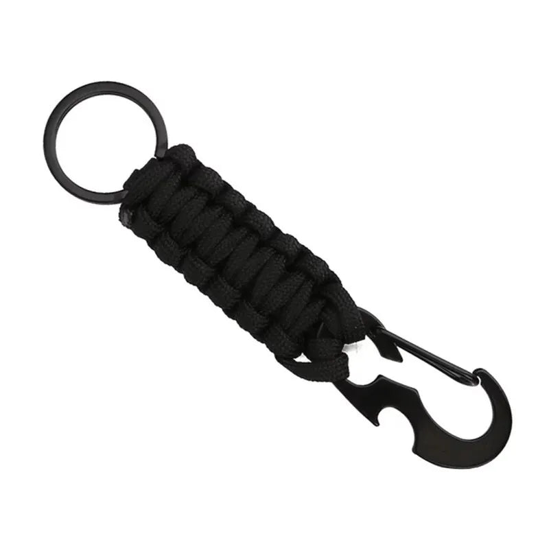 Outdoor Umbrella Rope Corkscrew Car Keychain Climb Keychain Tactical Survival Tool Carabiner Hook Cord Backpack Buckle