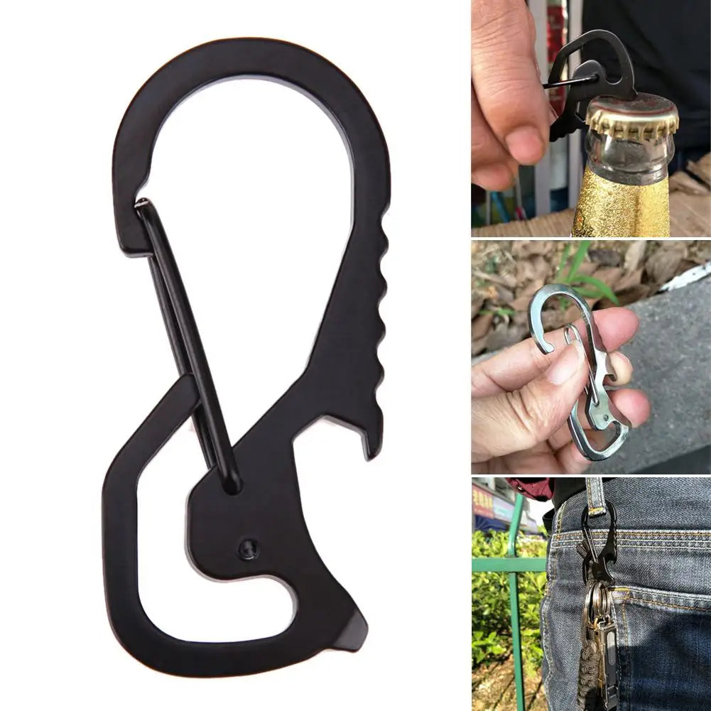 Multifunctional Waist Chain Keychain Outdoor Camping Durable Bottle Opener Carabiner Screwdriver Mini Keychain Tool